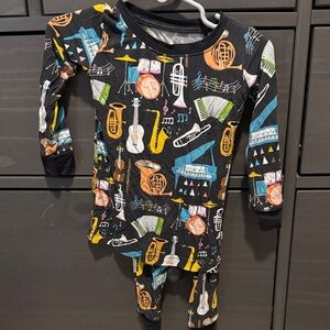 Little Sleepies Musical Instrument Pajama Set - Black and Multicolor